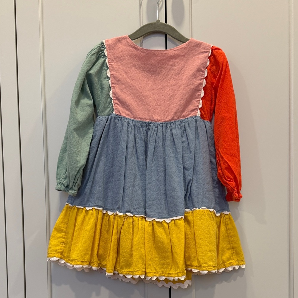 Mini Boden Colorful Kids Dress with Long Sleeves